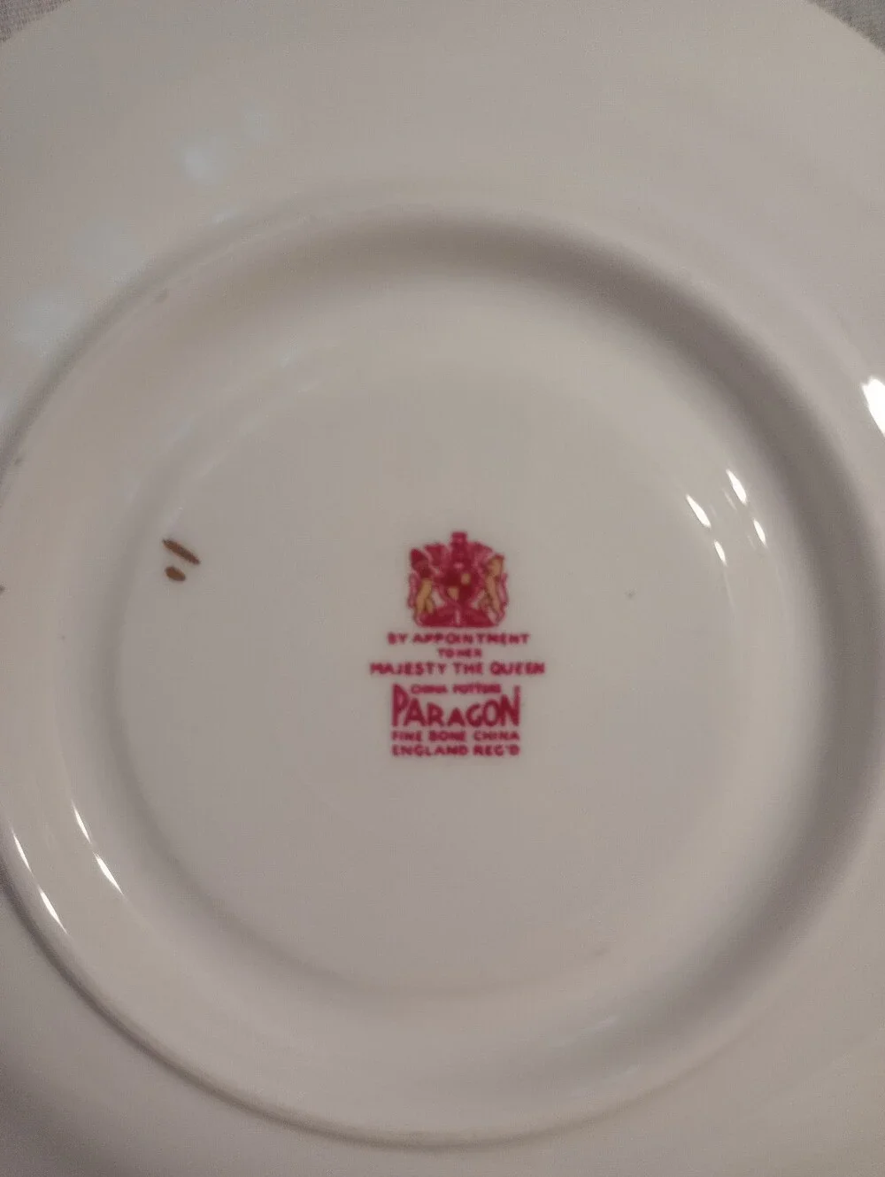 Paragon Blue & Gold Her Majesty's Cup & Saucer Fruit Pattern